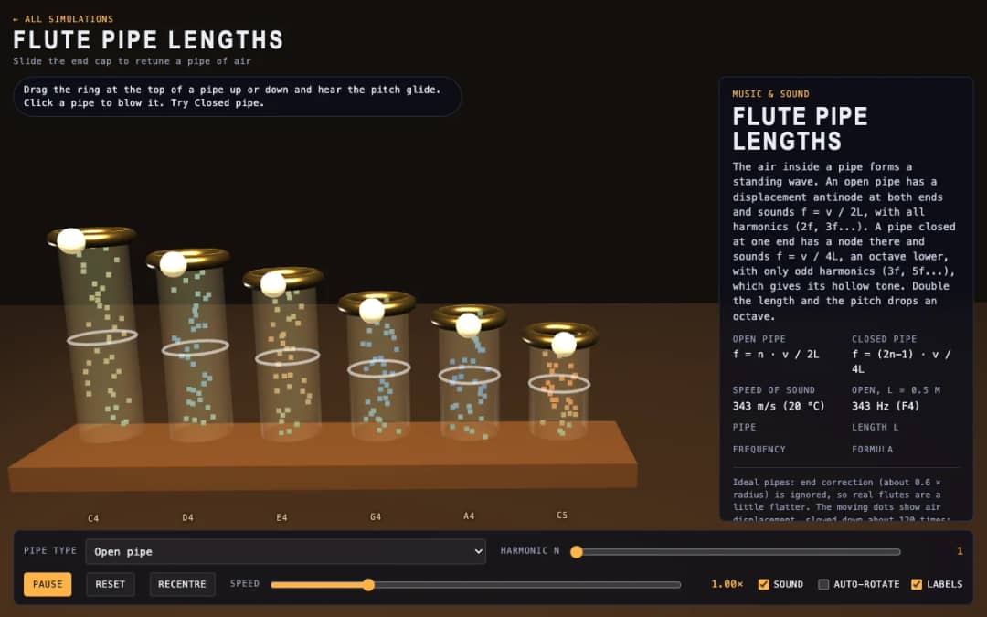 پیش‌نمایش Flute Pipe Lengths
