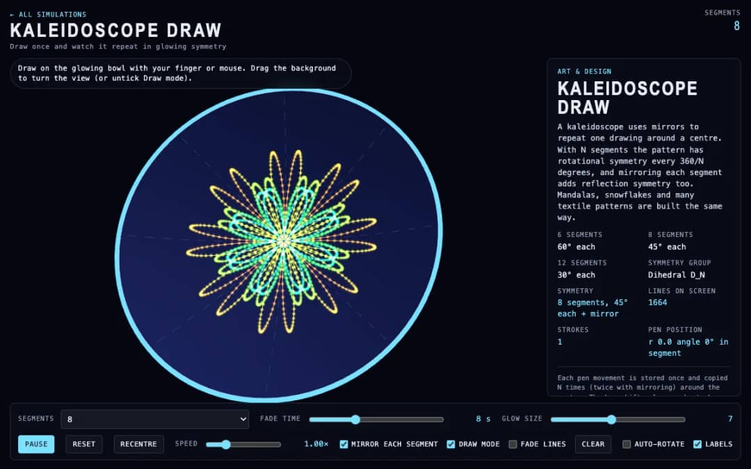 پیش‌نمایش Kaleidoscope Draw
