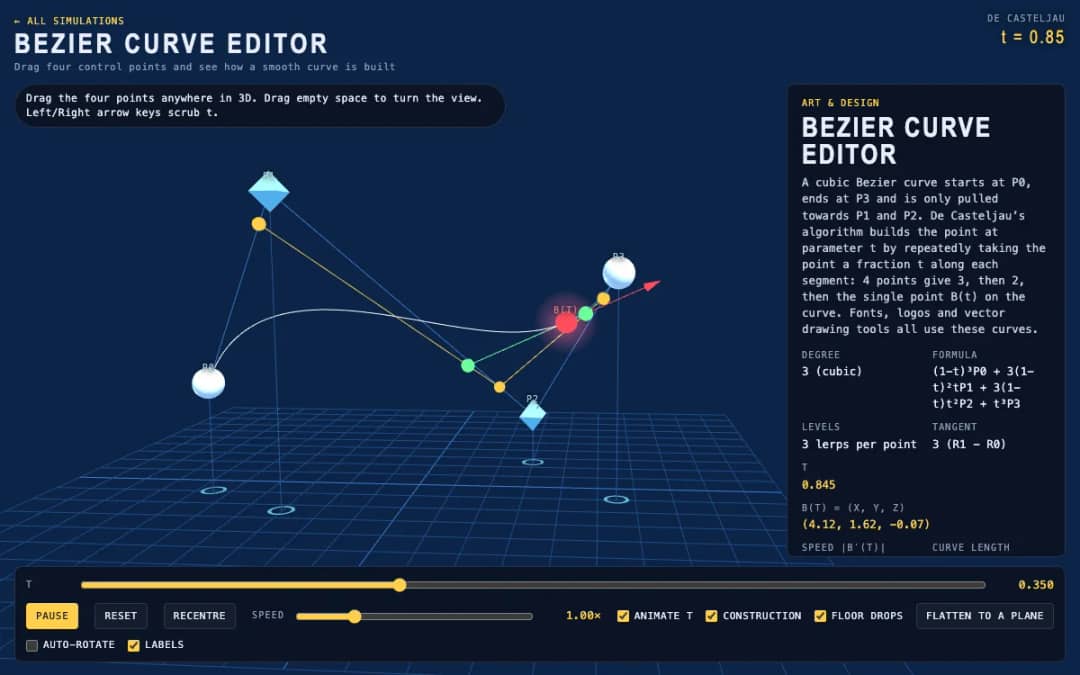 پیشنمایش Bezier Curve Editor