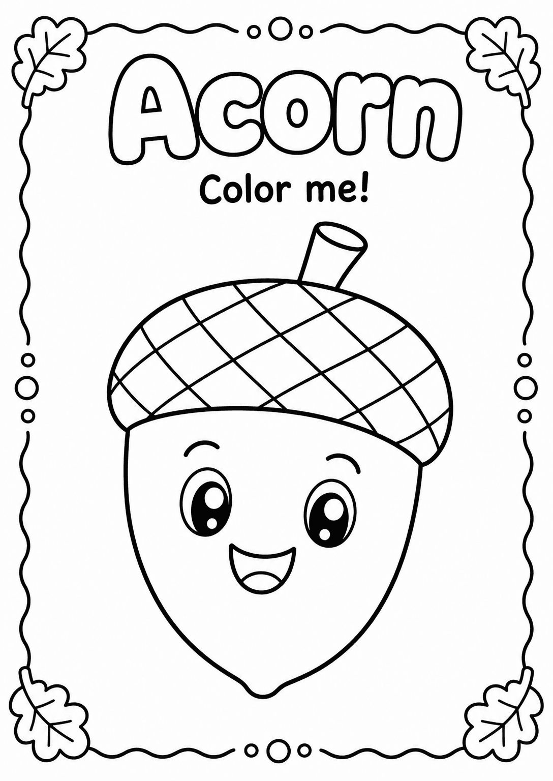 Acorn Coloring Pages