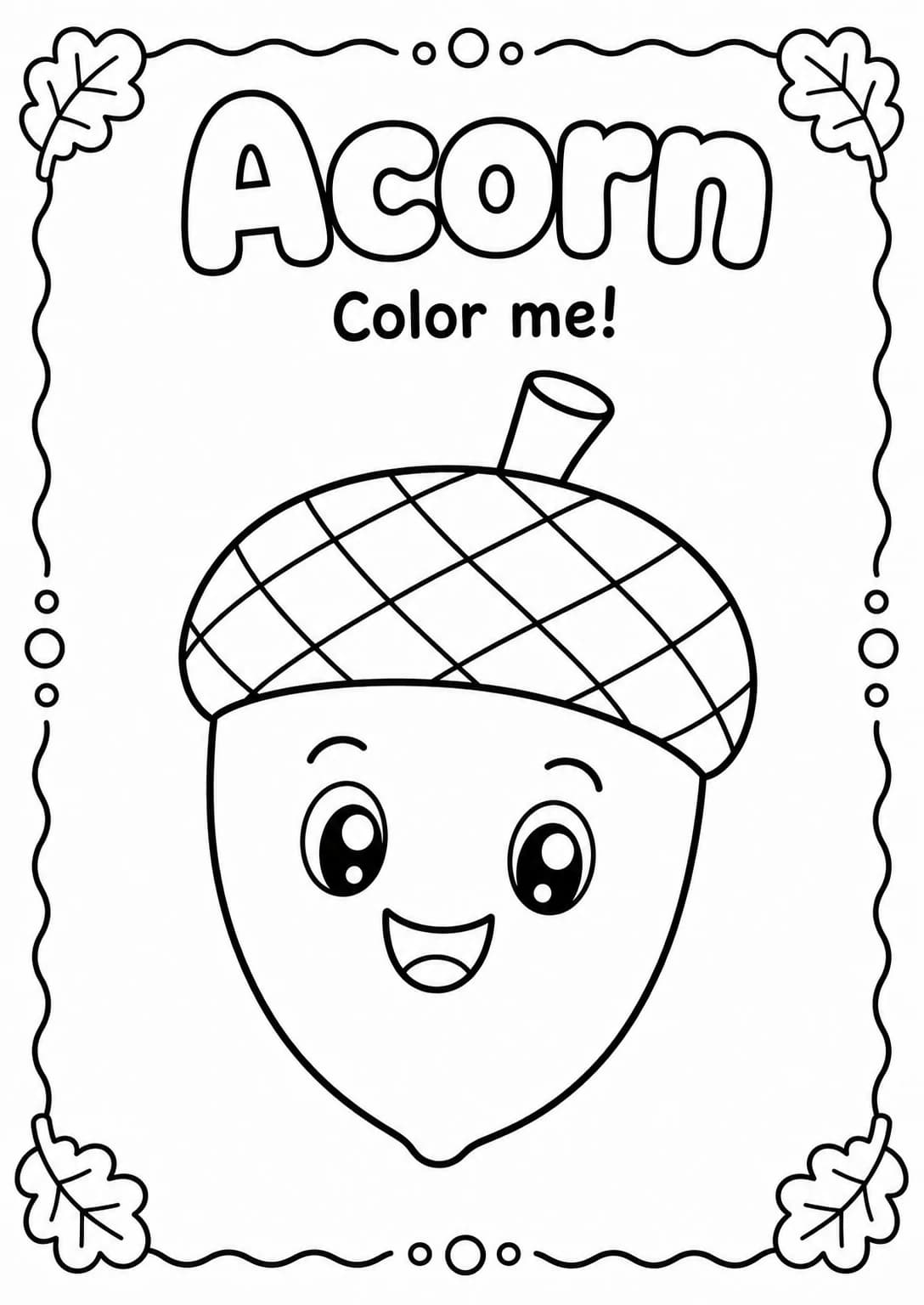 Acorn Coloring Pages