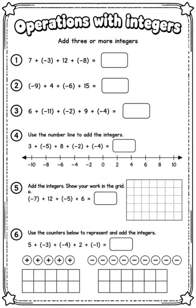 Add three or more integers