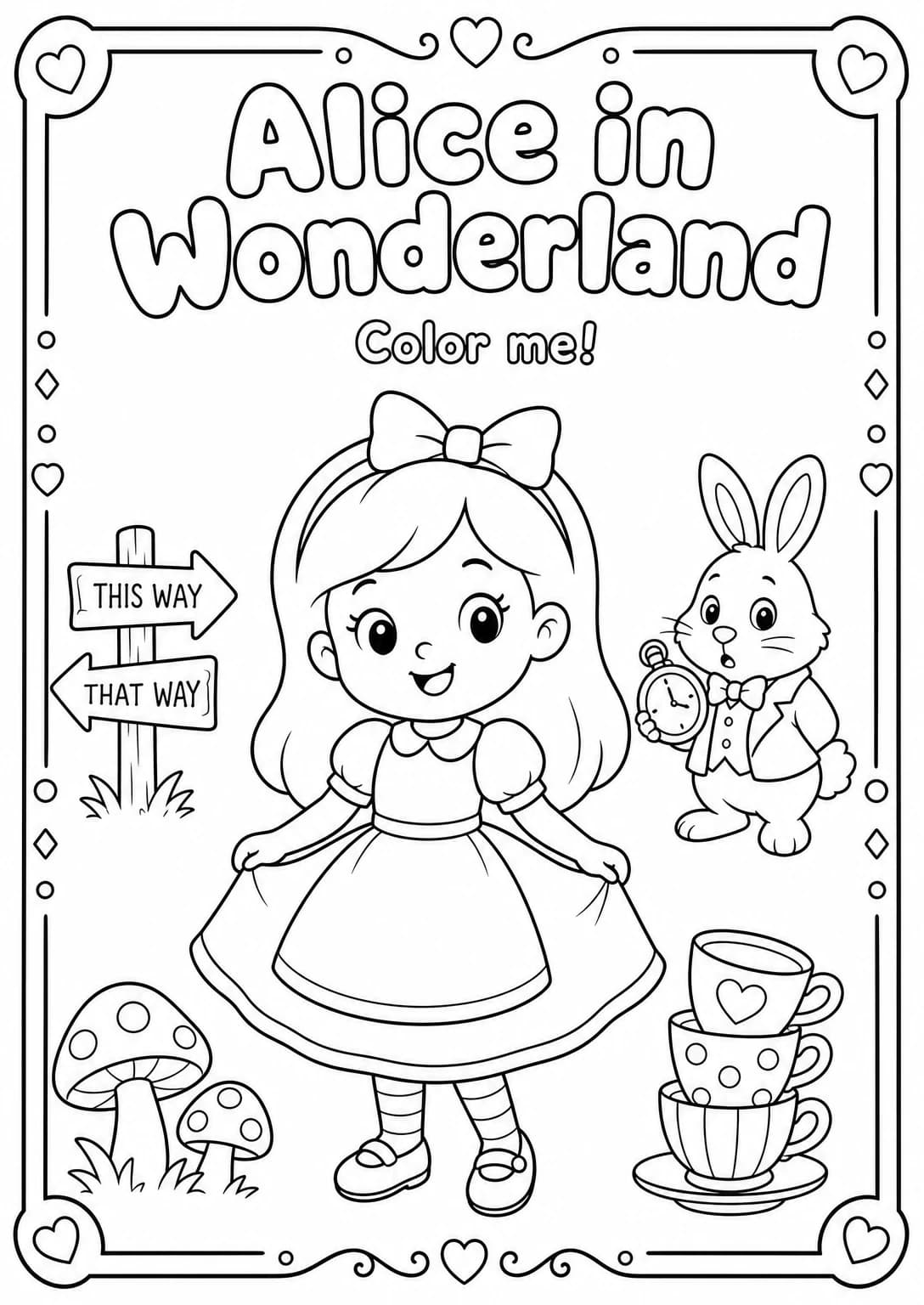 Alice in Wonderland Coloring Pages