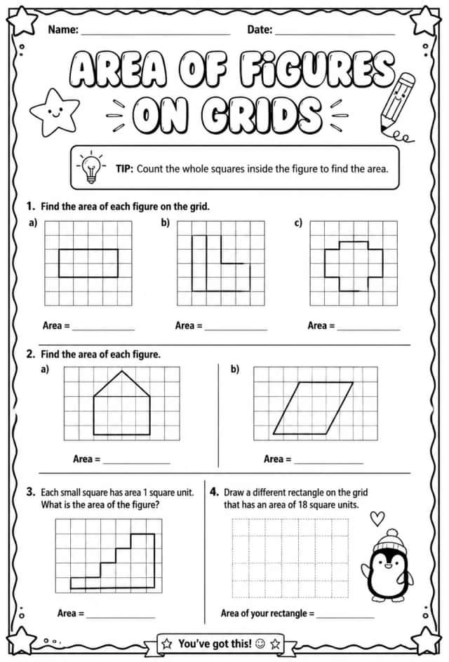 Area of figures on grids