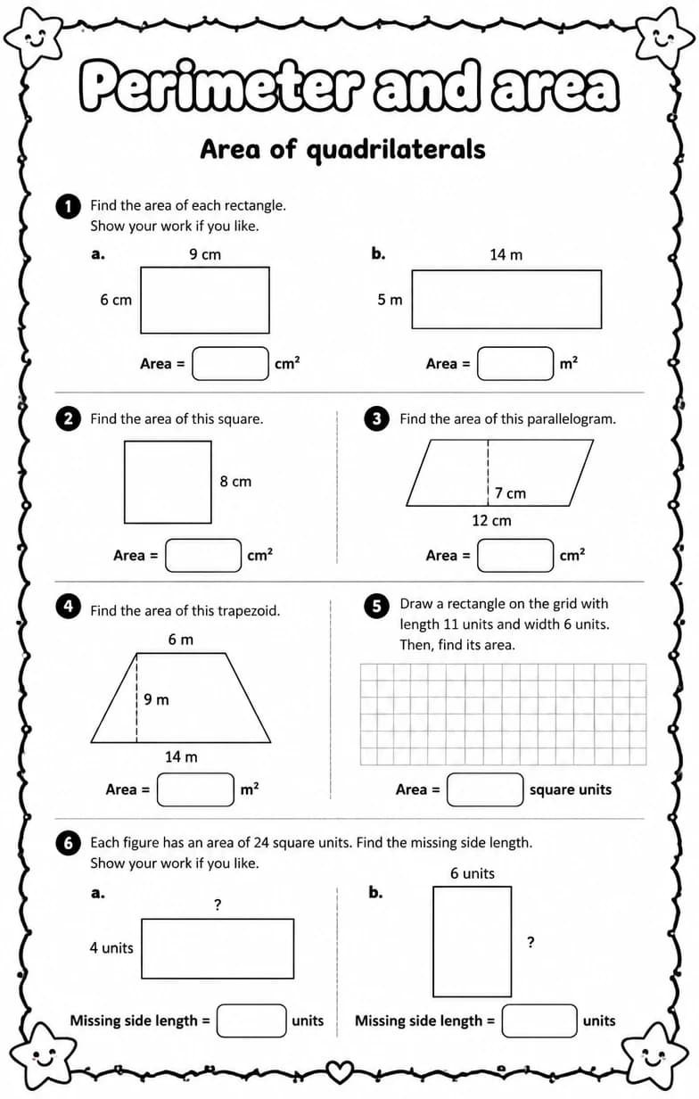 Area of quadrilaterals