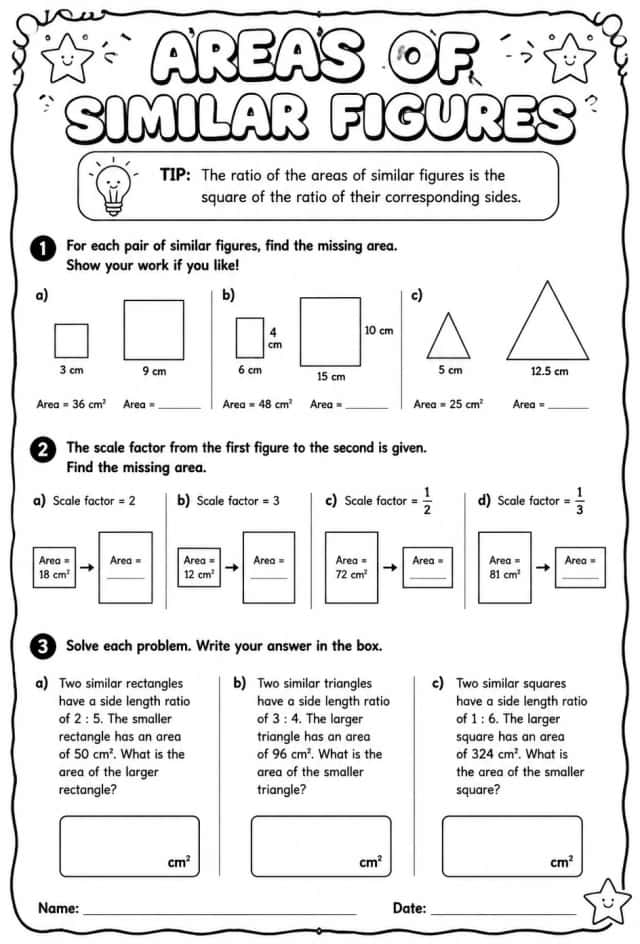 Areas of similar figures