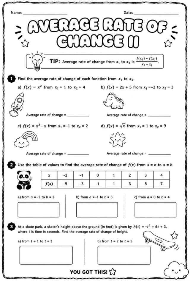 Average rate of change II