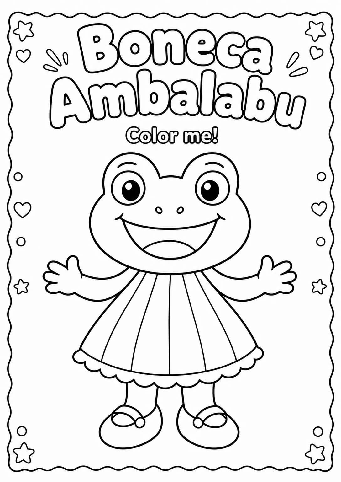 Boneca Ambalabu Coloring Pages — free printable Kindergarten Art worksheet