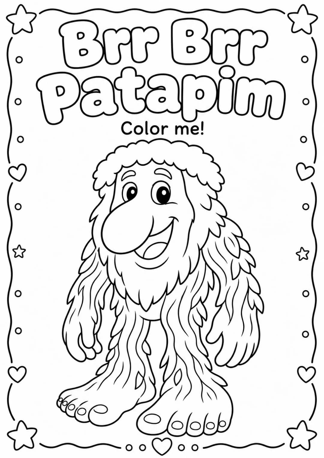 Brr Brr Patapim Coloring Pages — free printable Kindergarten Art worksheet