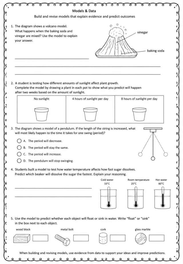 Build and revise models that explain evidence and predict outcomes
