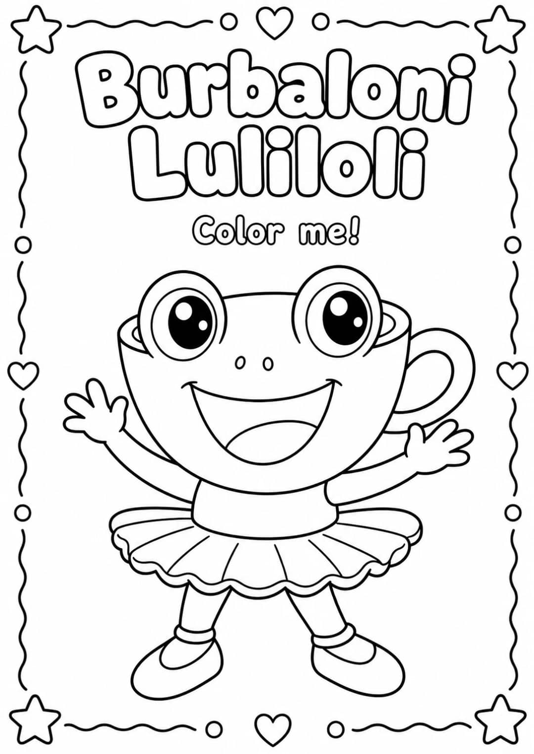 Burbaloni Luliloli Coloring Pages — free printable Kindergarten Art worksheet