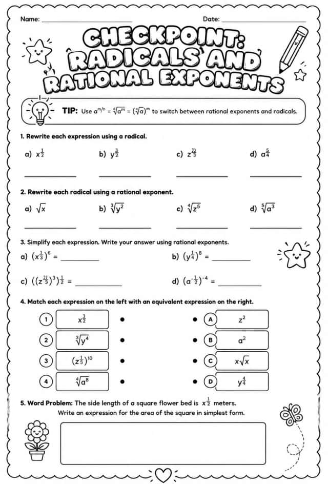 Checkpoint: Radicals and rational exponents
