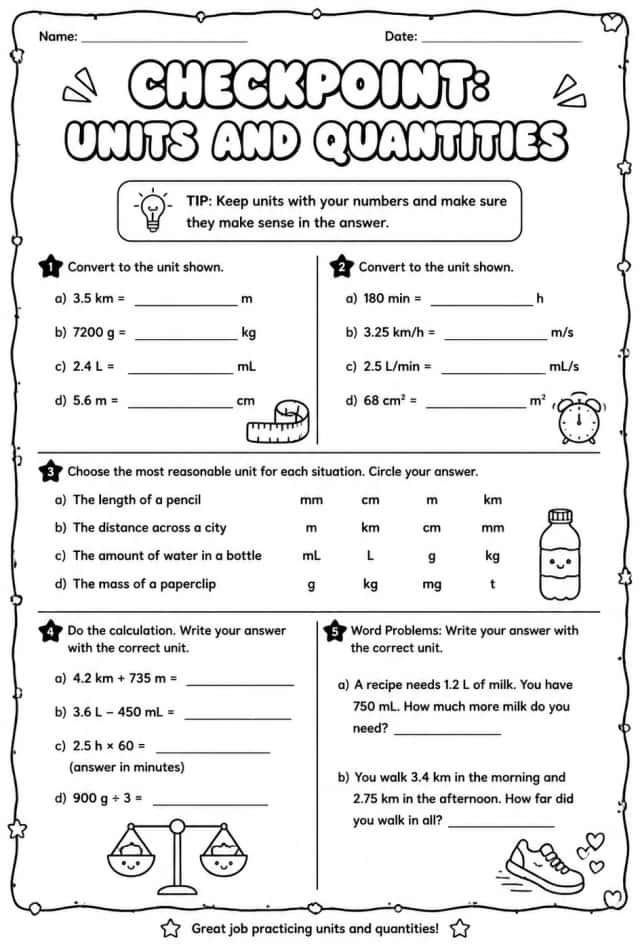 Checkpoint: Units and quantities