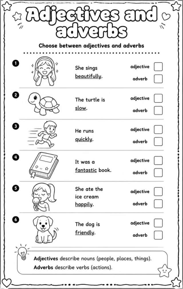 Choose between adjectives and adverbs