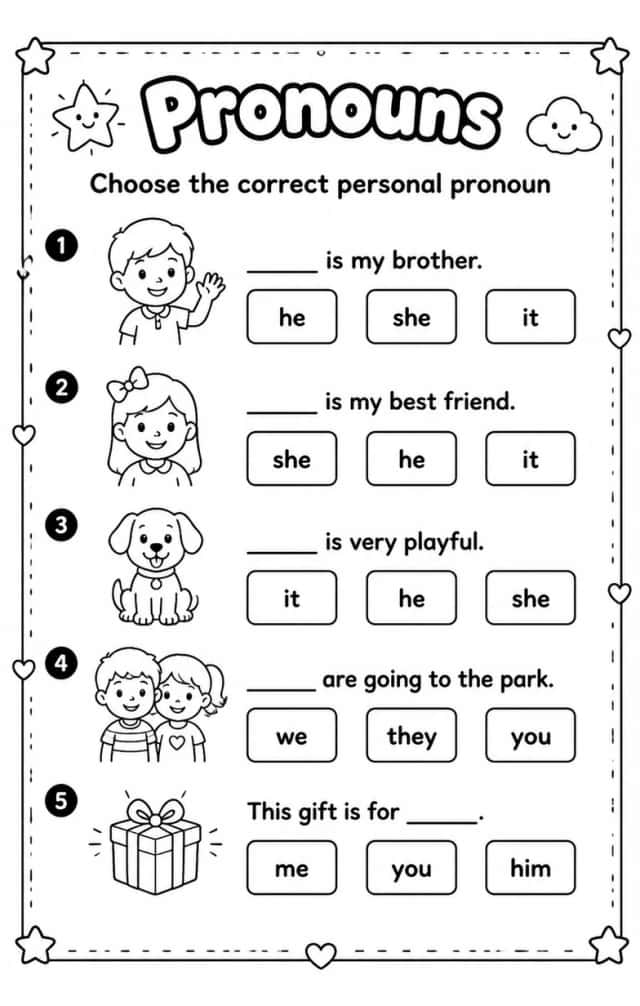Choose the correct personal pronoun