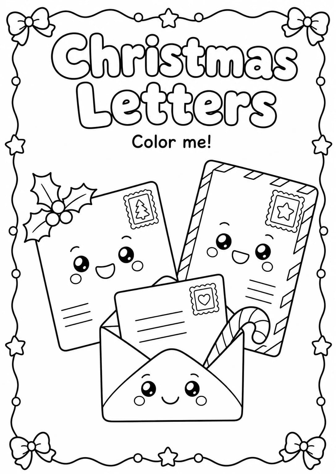 Christmas Letters Coloring Page