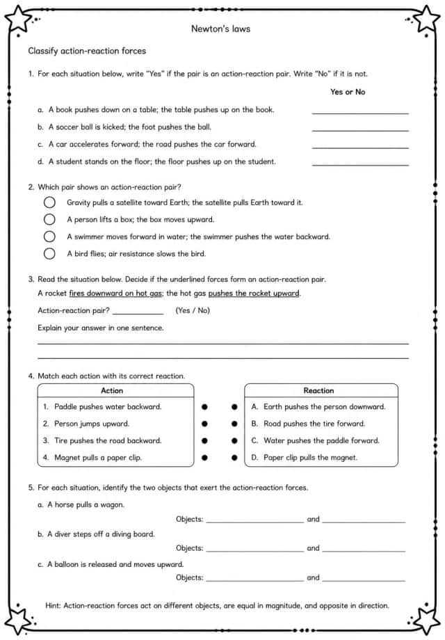 Classify action-reaction forces
