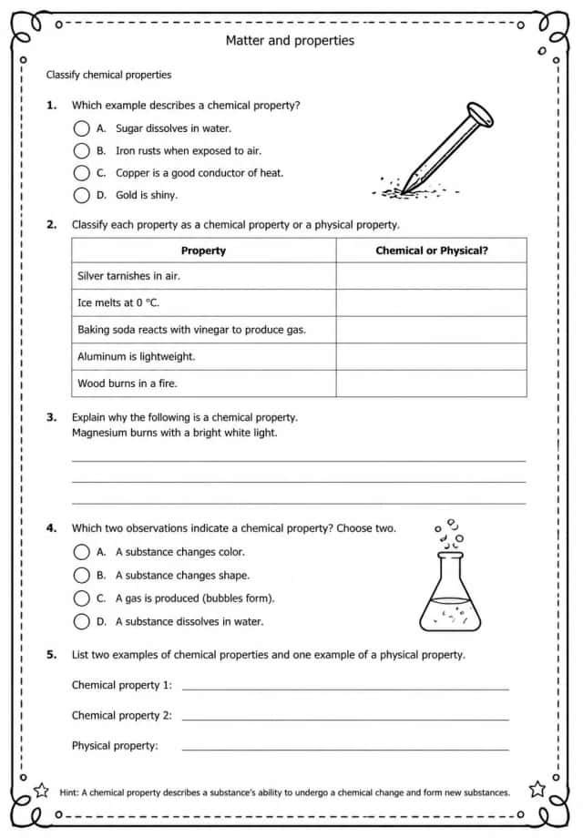 Classify chemical properties