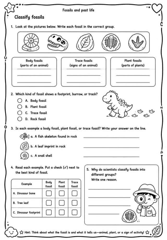 Classify fossils