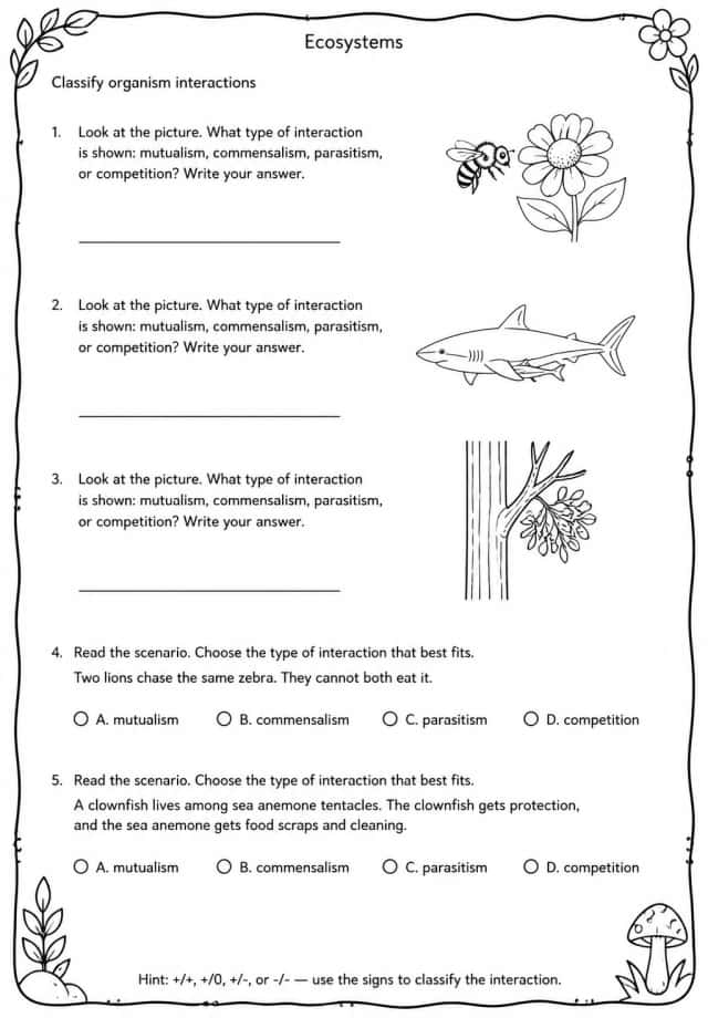 Classify organism interactions