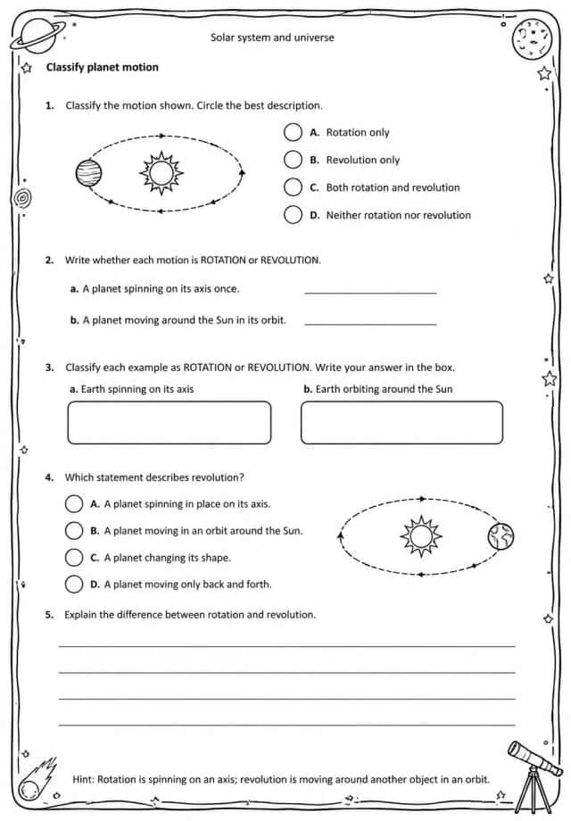 Classify planet motion