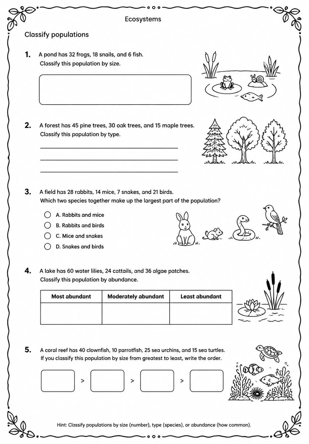 Classify populations
