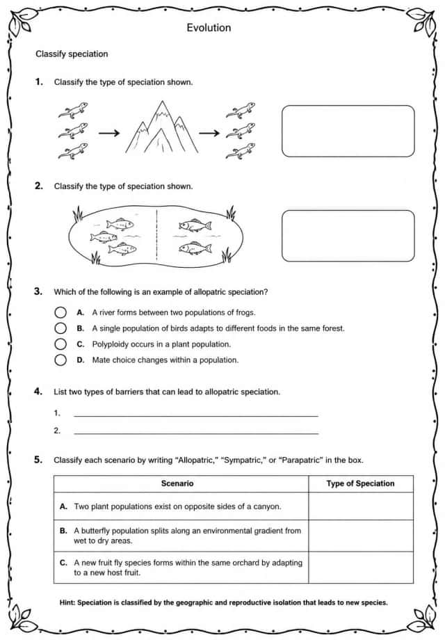 Classify speciation