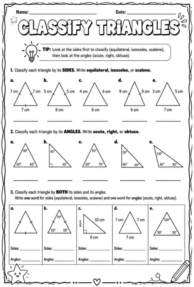 Classify triangles