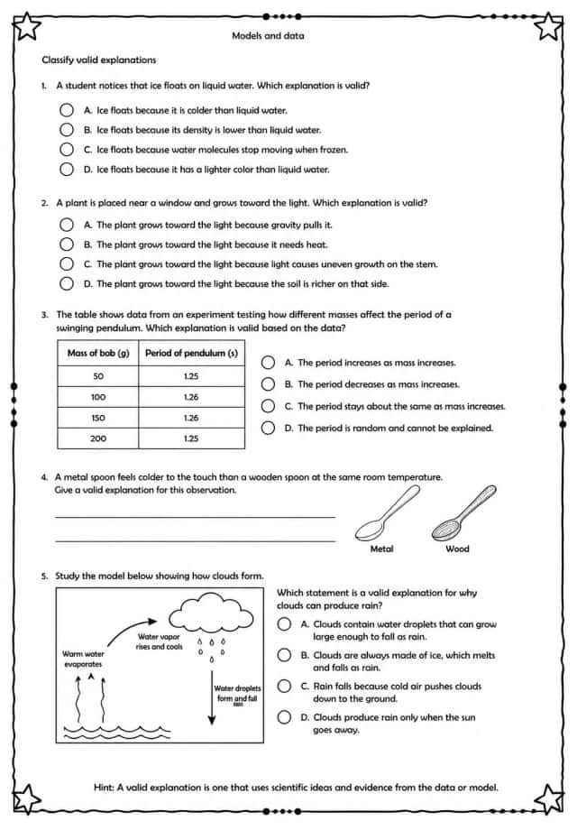 Classify valid explanations