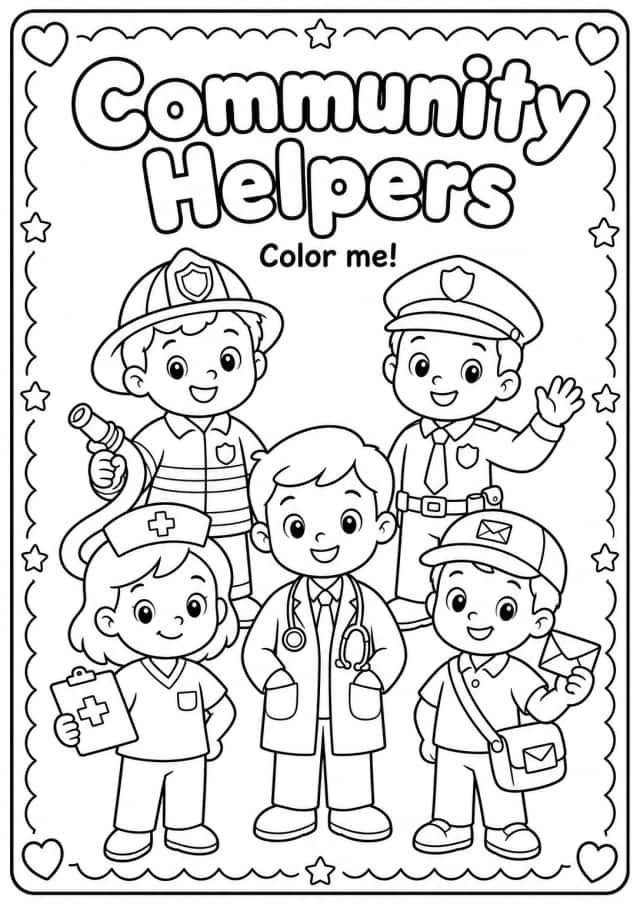 Community Helpers Coloring Pages