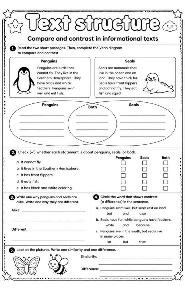 Compare and contrast in informational texts
