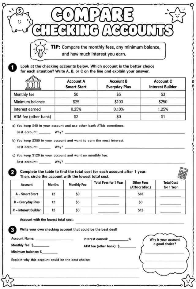 Compare checking accounts