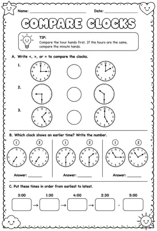 Compare clocks