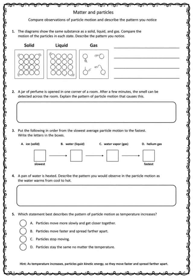 Compare observations of particle motion and describe the pattern you notice