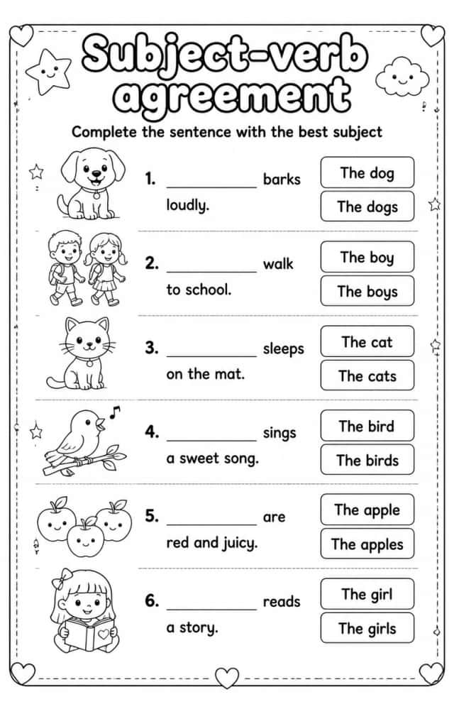 Complete the sentence with the best subject