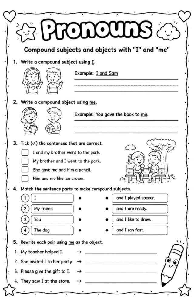 Compound subjects and objects with "I" and "me"