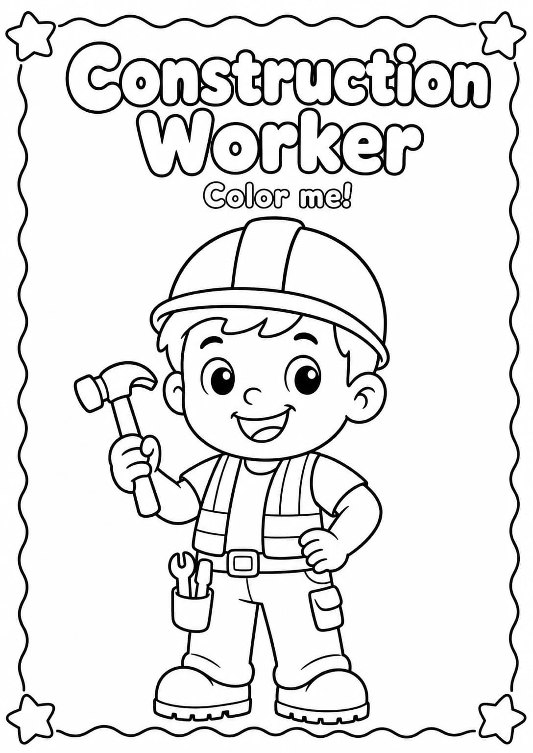 Construction Worker Coloring Pages