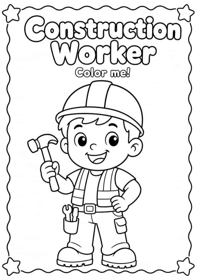 Construction Worker Coloring Pages