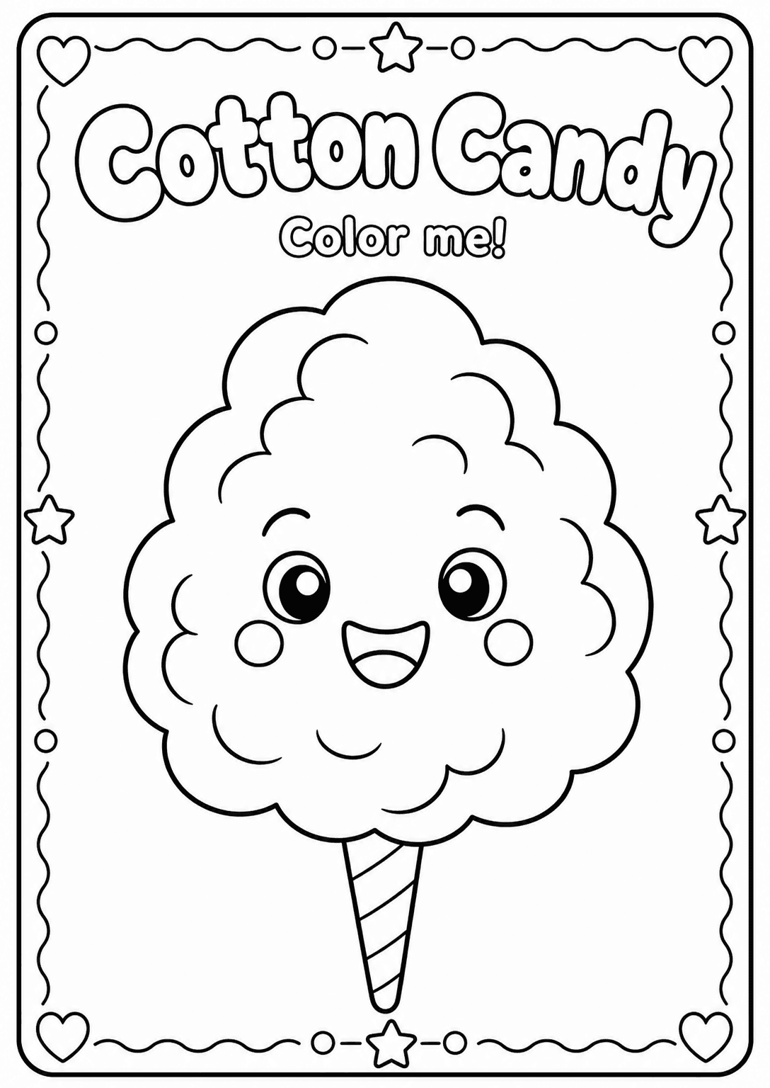 Preview of Cotton Candy Coloring Pages