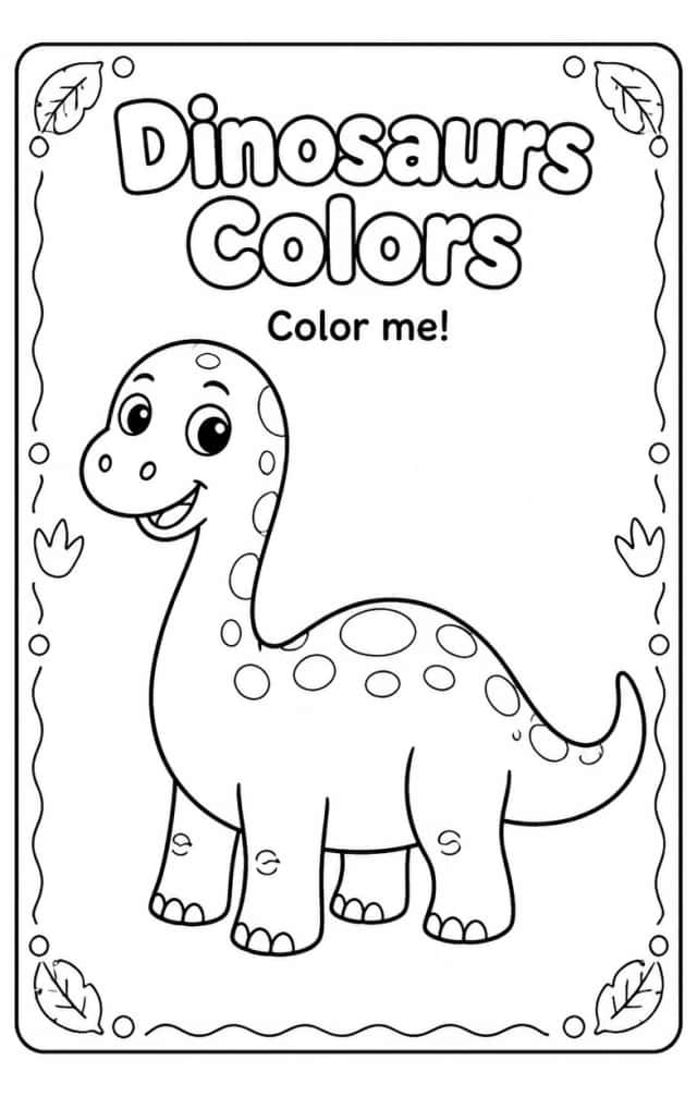 Dinosaurs Colors Coloring Page