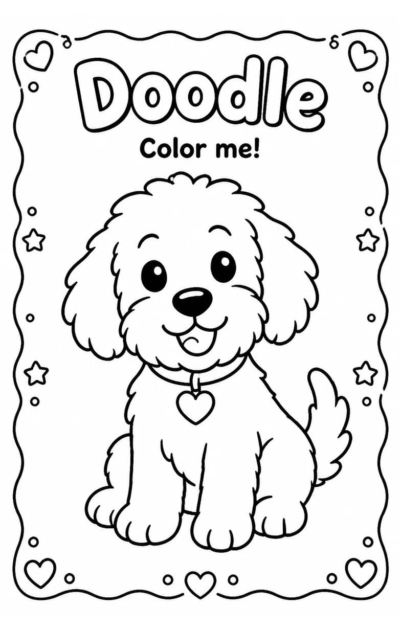 Doodle Coloring Pages — free printable Kindergarten Art worksheet