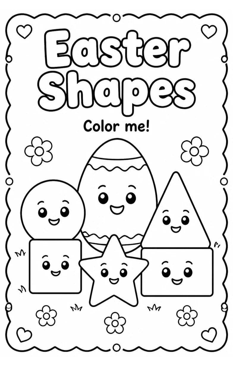 Easter Shapes Coloring Page