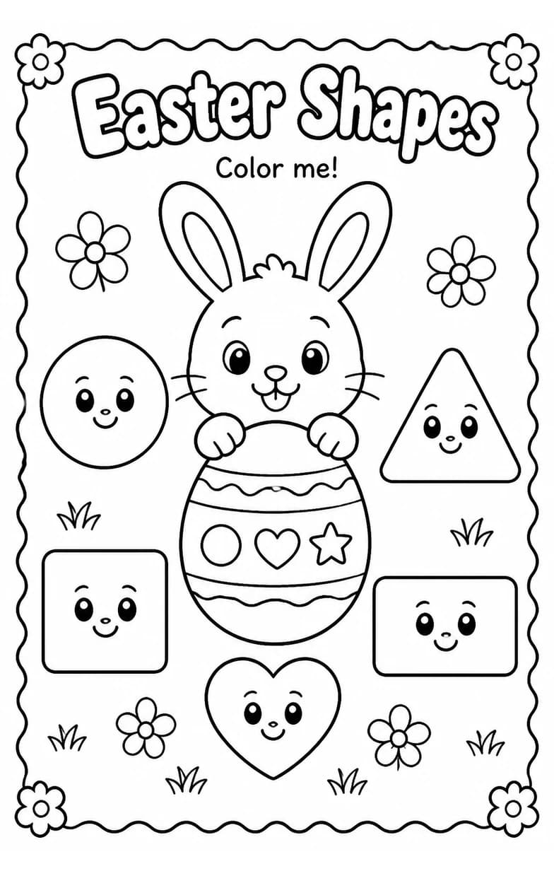 Easter Shapes Coloring Page