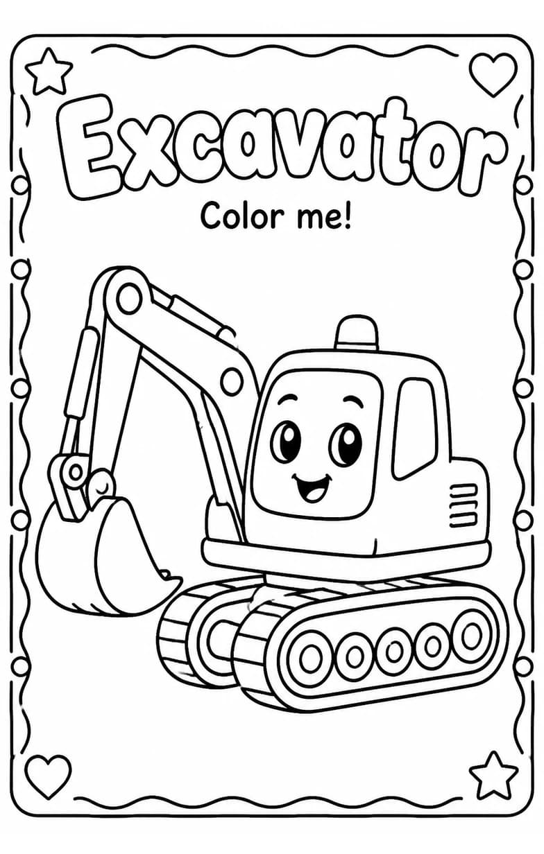 Excavator Coloring Pages