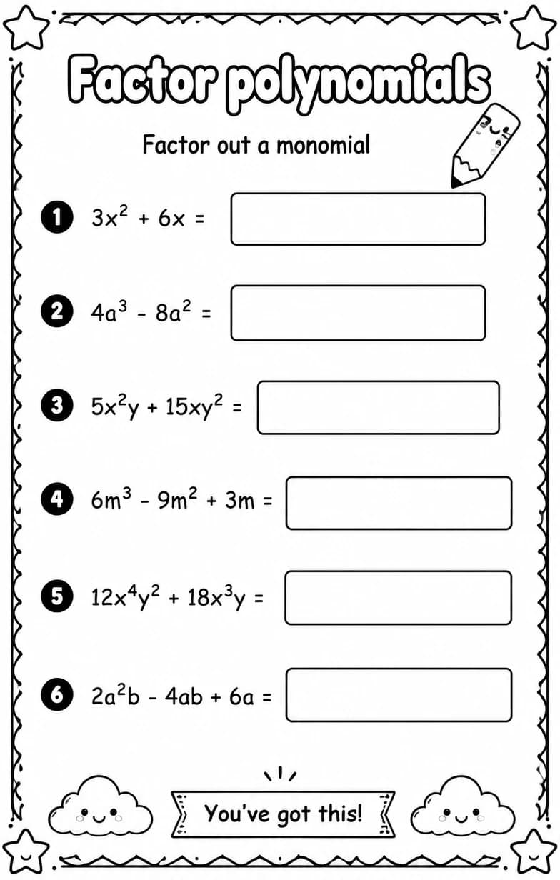 Factor out a monomial