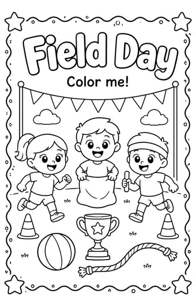 Field Day Coloring Pages