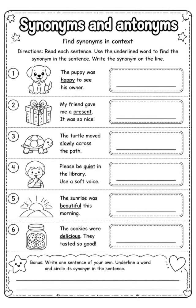 Find synonyms in context