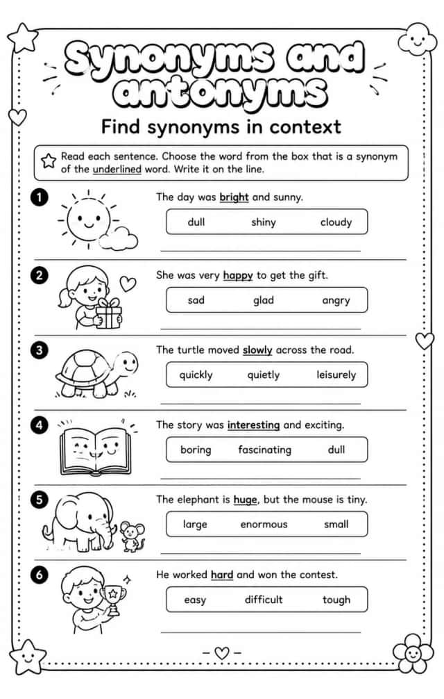 Find synonyms in context