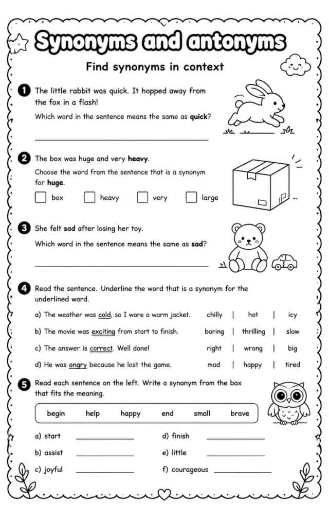 Find synonyms in context
