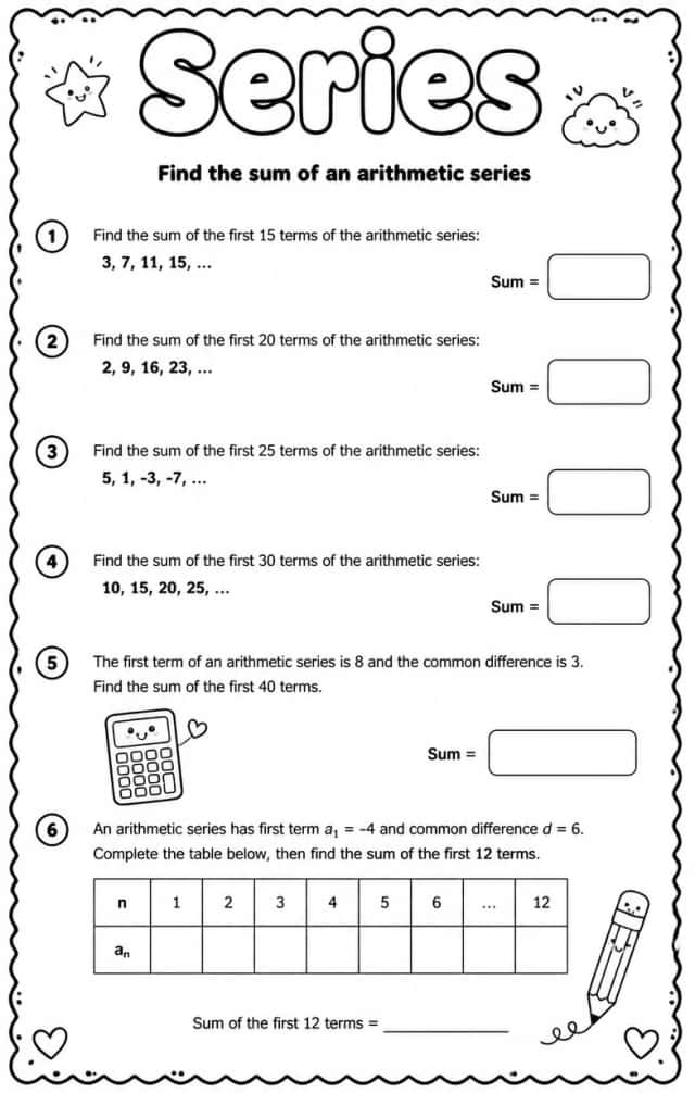 Find the sum of an arithmetic series